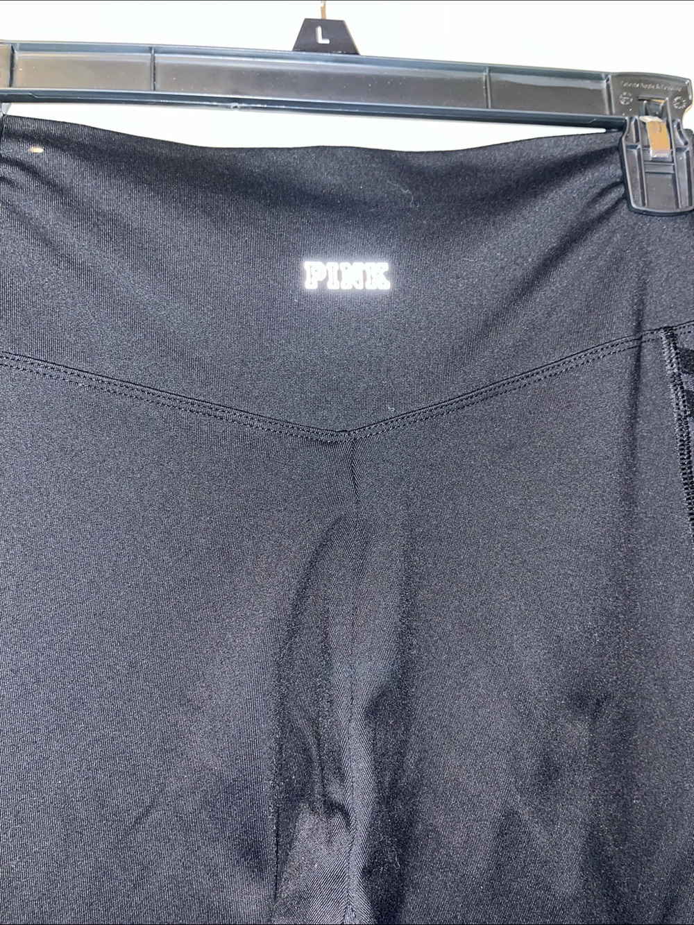 PINK Victoria's Secret Black High-Waist Leggings with Logo